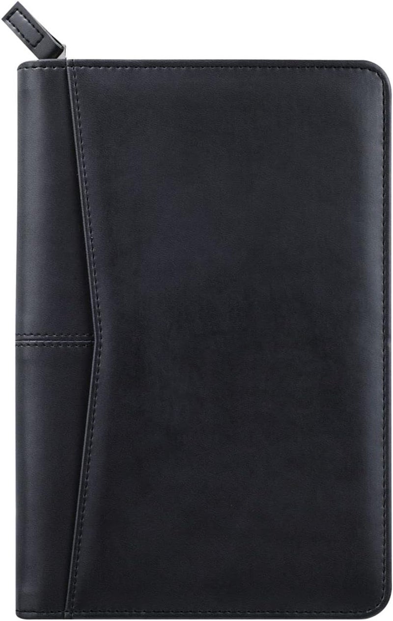 Gorbado Small Portfolio Organizer, A5 Zippered Business Portfolio, Junior Padfolio Folder Binder for Women & Men, 5 x 8 Writing Pad Included, Black - Image 3